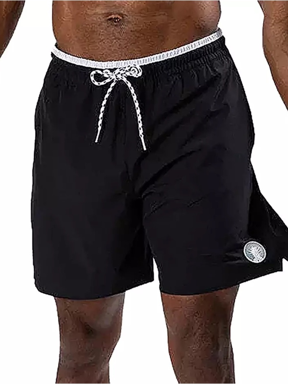 chubbies Black Men's Swim Trunks with White Drawstring